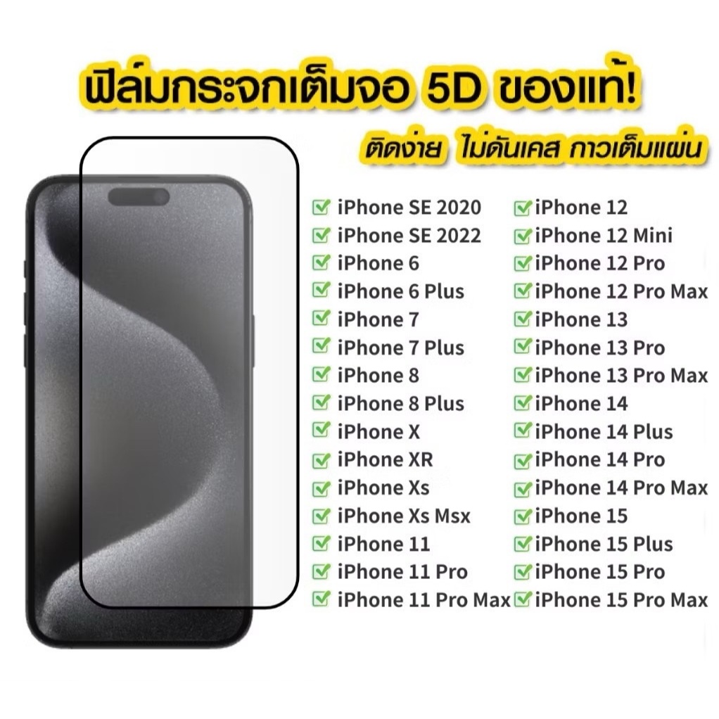 ฟิล์มกระจกนิรภัย สำหรับรุ่น iPhone iPhone 16 promax/iPhone12pro/12/12mini/11pro max/11pro/1ทุกรุ่น