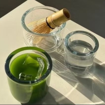 แก้วมัทฉะแบบหนา แก้วใส Iki | size m 300 ml | size L 350 ml