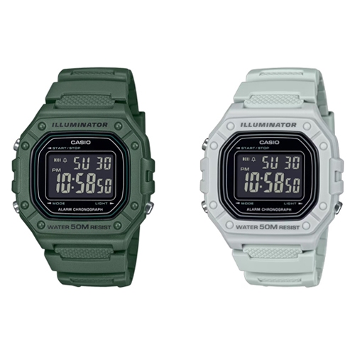 CASIO นาฬิกาข้อมือ สายเรซิน รุ่น W-218,W-218H,W-218H-3B,W-218H-8B