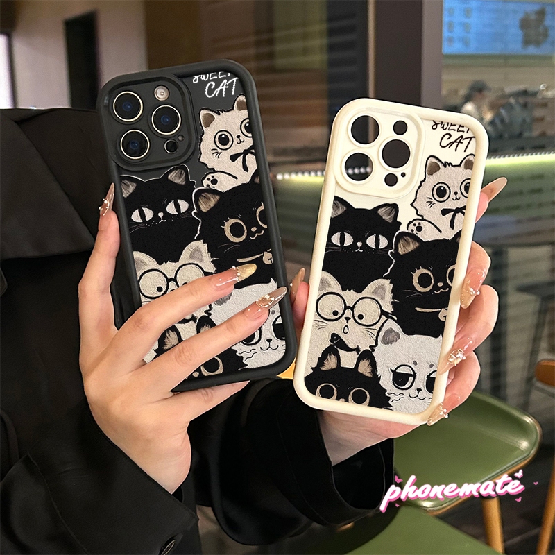 ลูกแมวเต็มหน้าจอ เคส  OPPO A7 A5s A12 A11K A16s A5 2020 A11X A11 A31 2020 A15 A15s A35 A16 กันกระแทก ป้องกันการตก