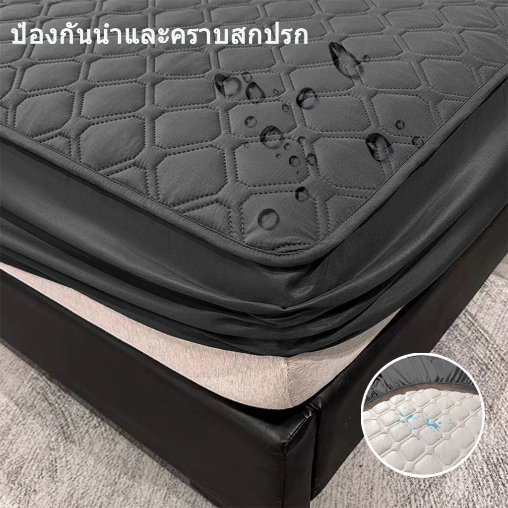 ผ้ารองกันเปื้อน ผ้าปูที่นอนกันน้ำ 3ฟุต/3.5ฟุต/5ฟุต/6ฟุต รัดมุม 4 ด้าน นุ่มนอนสบาย ระบายอากาศได้ดี พร้อมป้องกันไรฝุ่น