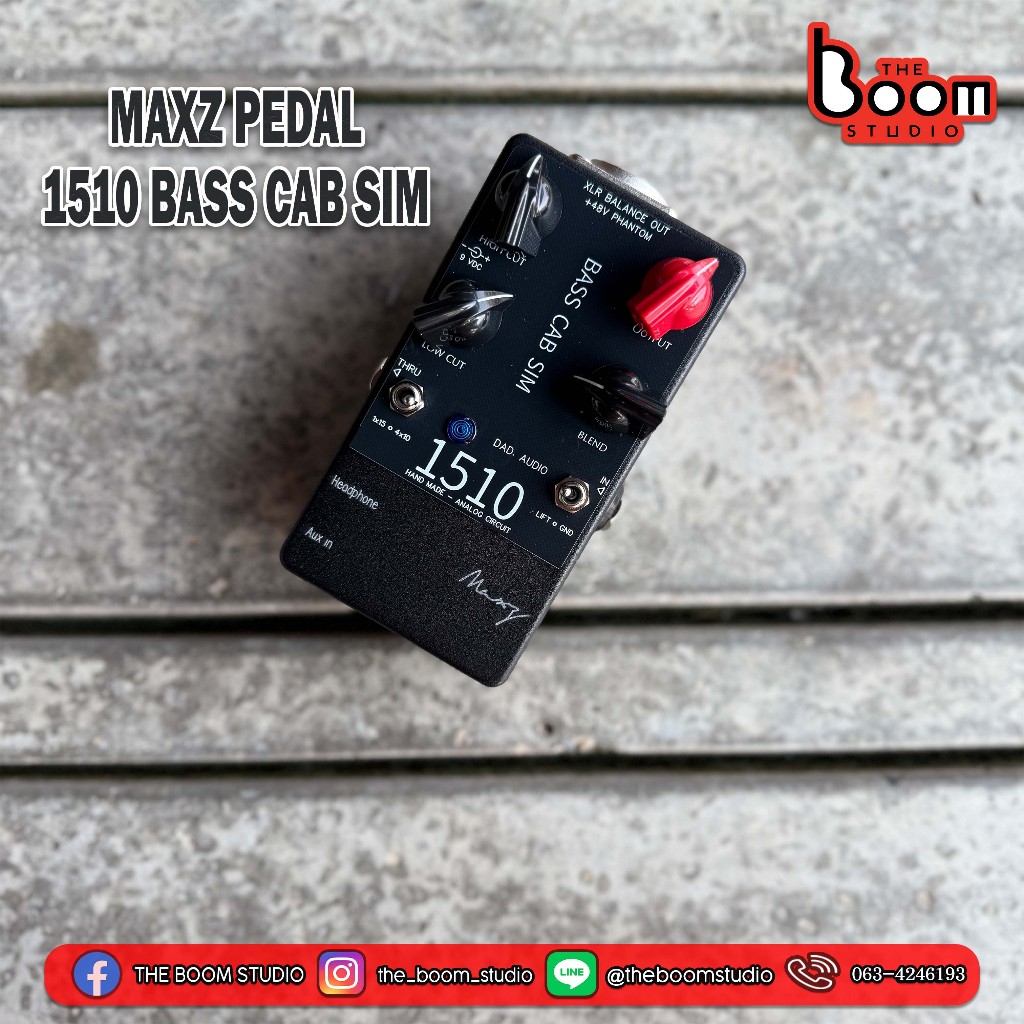 Maxz Pedal Bass Cab Sim 1510 เอฟเฟค cab sim สำหรับเบส Bass Effectรับประกันศูนย์ 1 ปี THE BOOM STUDIO