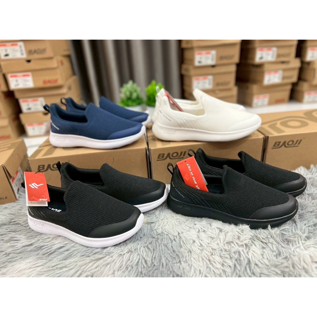 Baoji รองเท้าผ้าใบ ของแท้ รองเท้าสบิปออน ใส่สบาย ใส่ทำงาน ใส่เที่ยว พื้นนุ่ม น้ำหนักเบา BJW729/BJW786