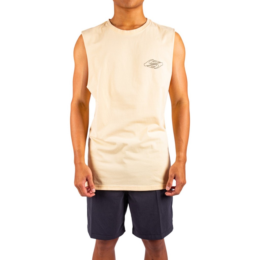 QUIKSILVER เสื้อกล้ามผู้ชาย Mens EV Ripple Font Muscle Tank T-Shirt-Yellow 252 UQYZT05665-YEE0