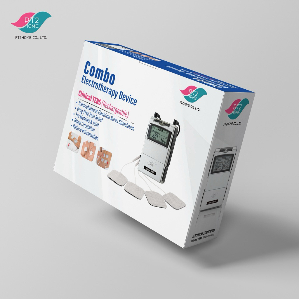 Clinical TENS รุ่นใหม่ 12 โปรแกรม ชาร์จไฟ เครื่องกระตุ้นไฟฟ้าลดปวด เทนส์  กายภาพบำบัด คลายกล้ามเนื้อ