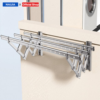ราวตากผ้าติดผนัง รับน้ำหนัก 100KG ราวตากผ้าติดผนังสแตนเลส ยื…