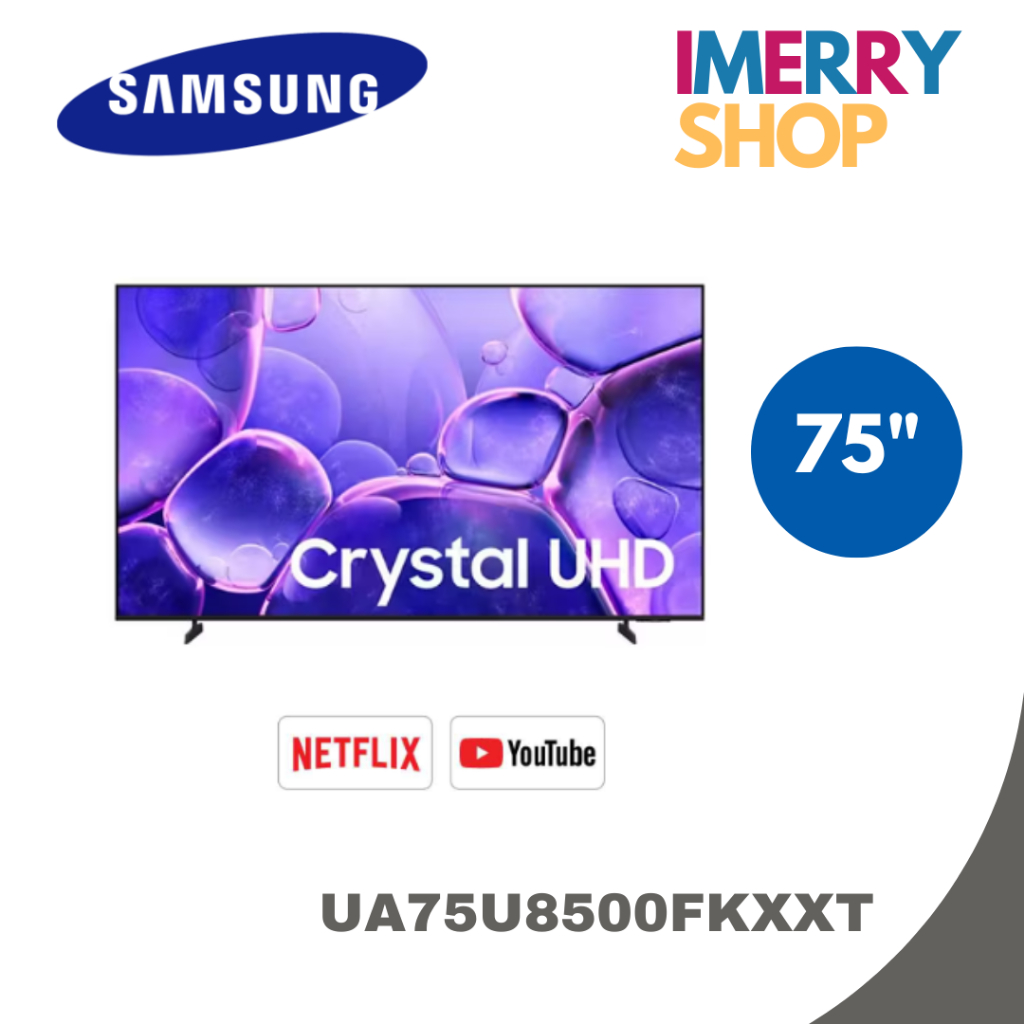 SAMSUNG ทีวี U8500F สมาร์ททีวี 75 นิ้ว 4K Crystal UHD LED ปี 2025 รุ่น UA75U8500FKXXT