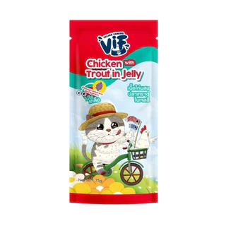 Felina Canino VIF (1ลัง 48ซอง) เฟลินา คานิโน วิฟ อาหารเปียกแมวชนิดซอง ขนาด 75 กรัม