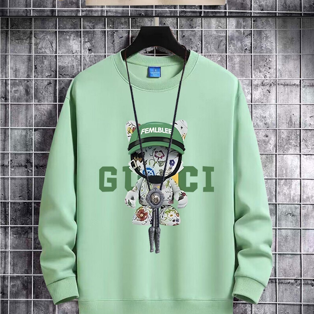 BK-1310-O เสื่อแขนยาวคอกลม เสื้อสเวตเตอร์ ลายสกรีน  แฟชั่นเกาหลี ใส่สบายกันนาวกันแดดกันลมได้