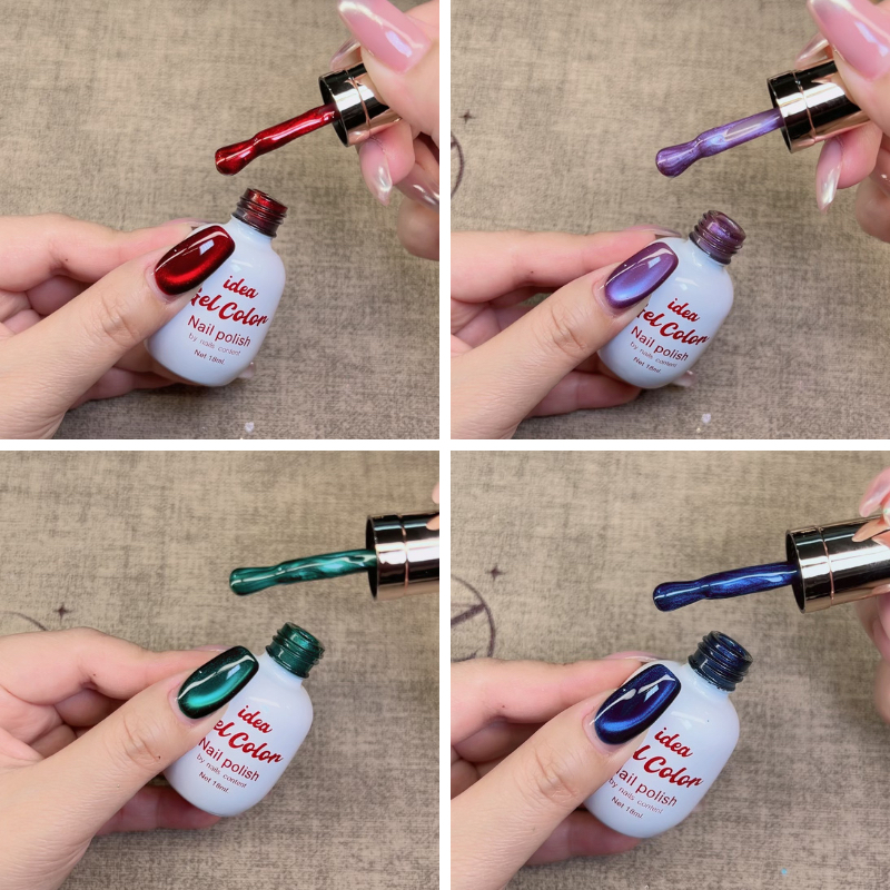 แยกขวด / แต่งเล็บ สีเจล New Idea gel satin โทนสีเข้ม 9 สี Idea 9-39/9-42/9-37