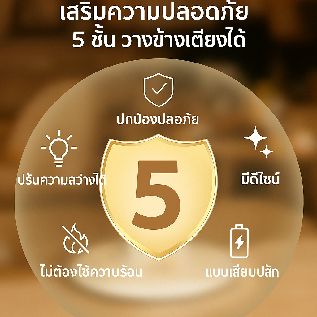 【Planter Style】โคมไฟอุ่นเทียน ตั้งเวลา ปรับแสงได้ 3 ระดับ ✨ ปลอดภัยไร้เปลวไฟ | แพคเกจกล่องสวยพรีเมี่ยม ของขวัญเซอร์ไพรส์ - รูปที่ 5