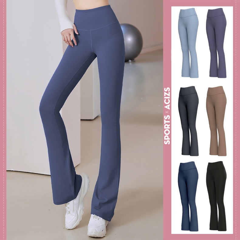 mvp sport กางเกงโยคะขากว้างเอวสูง ยกกระชับหน้าท้อง ยกสะโพก