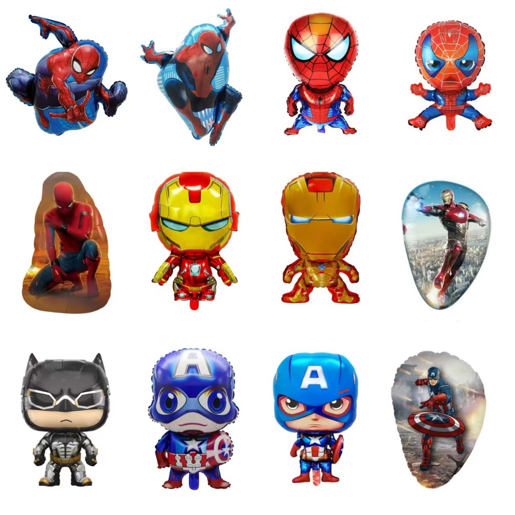 ลูกโป่งซุปเปอร์ฮีโร่ กัปตันอเมริกา สไปเดอร์ แมนแบทแมน ลูกโป่งอวกาศ ลูกโป่งเจ้าหญิง  5ชิ้น/ชุด - รูปที่ 3