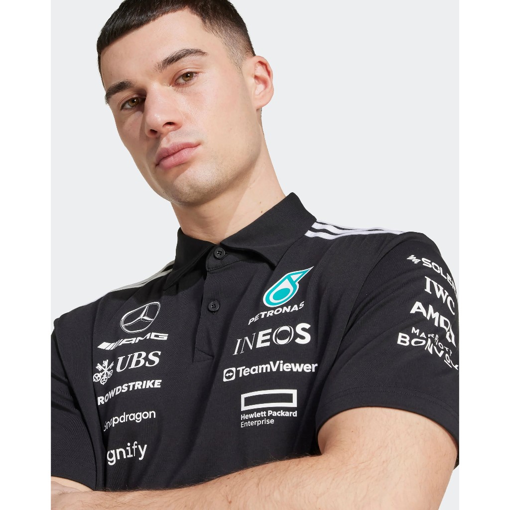 Mercedes AMG Petronas adidas F1 2025 Team Polo - Black