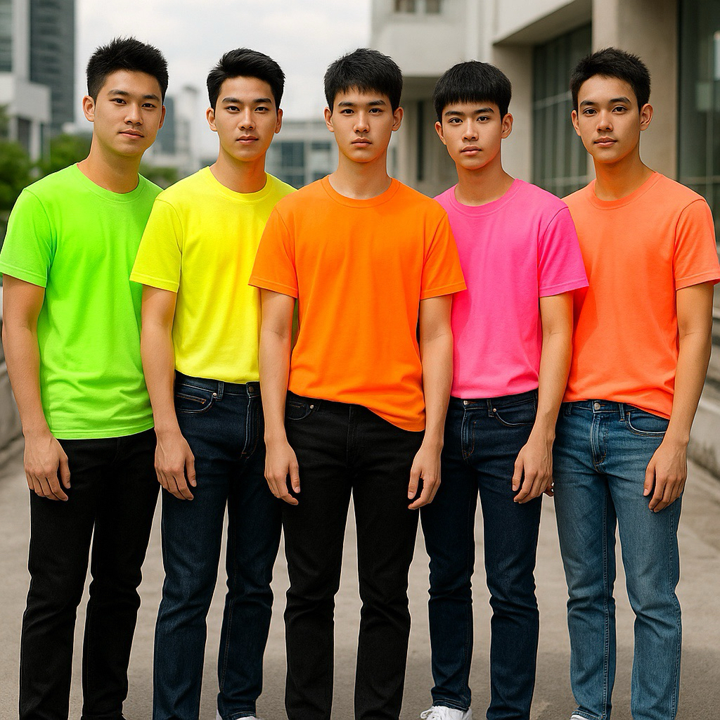 เสื้อยืดคอกลมสีสะท้อนแสง