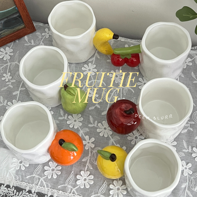 พร้อมส่ง Frutie mug 🍒🍋🍌🍐 🍎 แก้วแช่chasen แก้วมัทฉะ แก้วเชอรี่ แก้วเซรามิคเนื้อหนา ความจุ230ml.