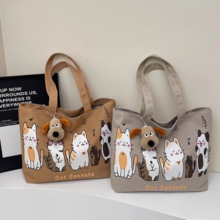 กระเป๋าสะพายผ้าแคนวาส(มีซิป)กระเป๋าผ้าการ์ตูนC2