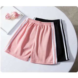 กางเกงขาสั้นเด็ก 2-9 ขวบ ใส่ได้ทั้ง ชาย หญิง แต่งแถบข้าง ผ้าเบา นิ่ม ระบายอากาศ
