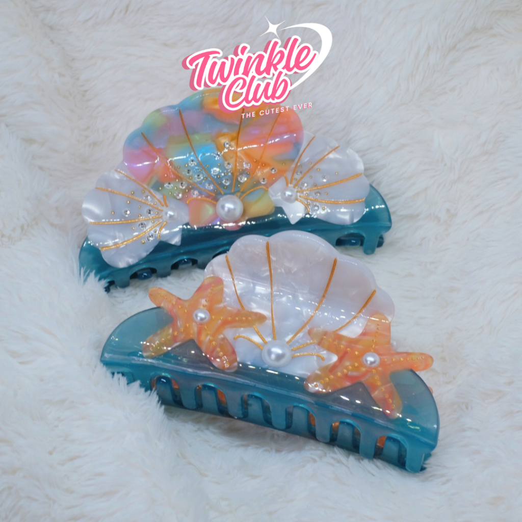 Twinkle Club | Pearl Shell Hair Clip กิ๊บหนีบผมลายหอยมุก ติดมุก