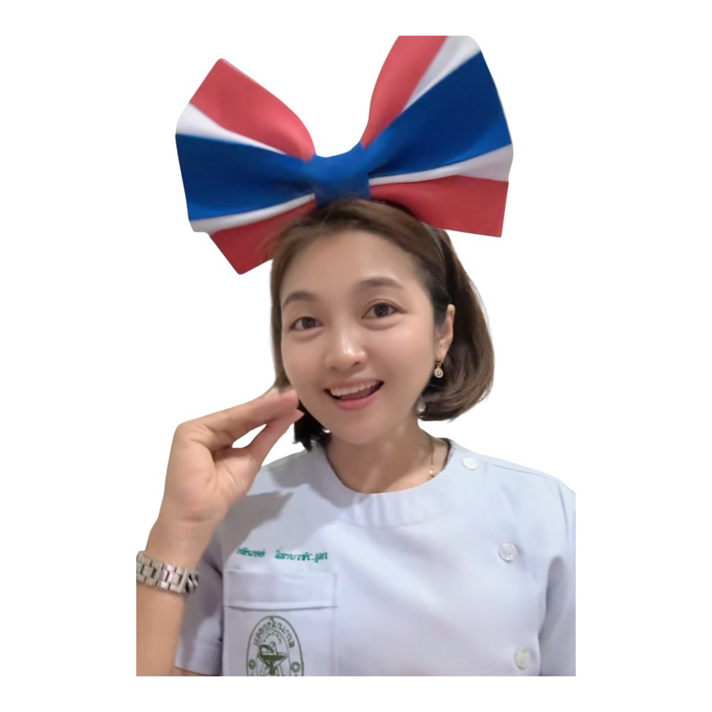 โบว์ที่คาดผม รักประเทศไทย ลายธงชาติ
