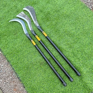 พร้าขอลาด้ามเหล็ก 28 นิ้ว ทำจากเหล็กแหนบ มีดถางหญ้าดายหญ้า ใ…