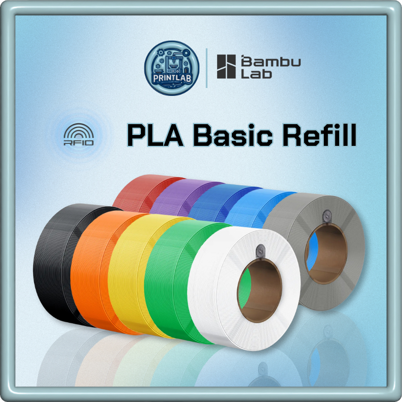 Bambu Lab PLA Basic Filament Refill เส้นพิมพ์ 3D เฉพาะม้วน ไม่มีแกน – ใช้กับ AMS X1 P1 A1