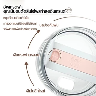 🔥ของแท้ 💯แก้ว Stanley แก้วเก็บความเย็น ความจุขนาดใหญ่ 40oz เก็บน้ำแข็งตลอด 24 แก้วน้ำเก็บความเย็น แก้วน้ำ แถมฟรีหลอด
