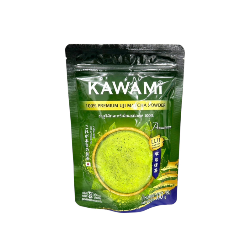 คาวามิ  ชาอูจิมัทฉะ  (พรีเมี่ยม)  ชนิดผง 100%  ขนาด 100g.  หยกออนไลน์