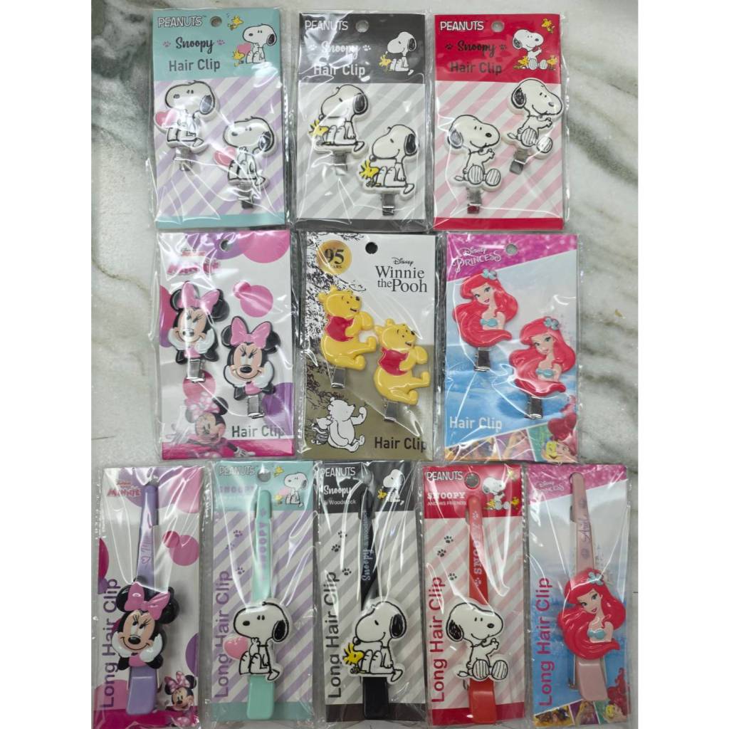 กิ๊บติดผม Snoopy สนูปปี้ มินนี่เม้าส์ และ Little Mermaid เงือกน้อย ของแท้ 100% จากญี่ปุ่น มีของพร้อมส่งที่ไทย กิ๊บปากเป็