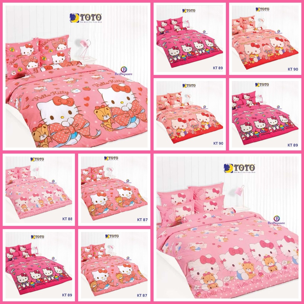 TOTO ผ้าปูที่นอน ขนาด 3.5/5/6 ฟุต (รวมผ้านวม) ลายคิตตี้ Kitty 2025 KT87 KT88 KT89 KT90
