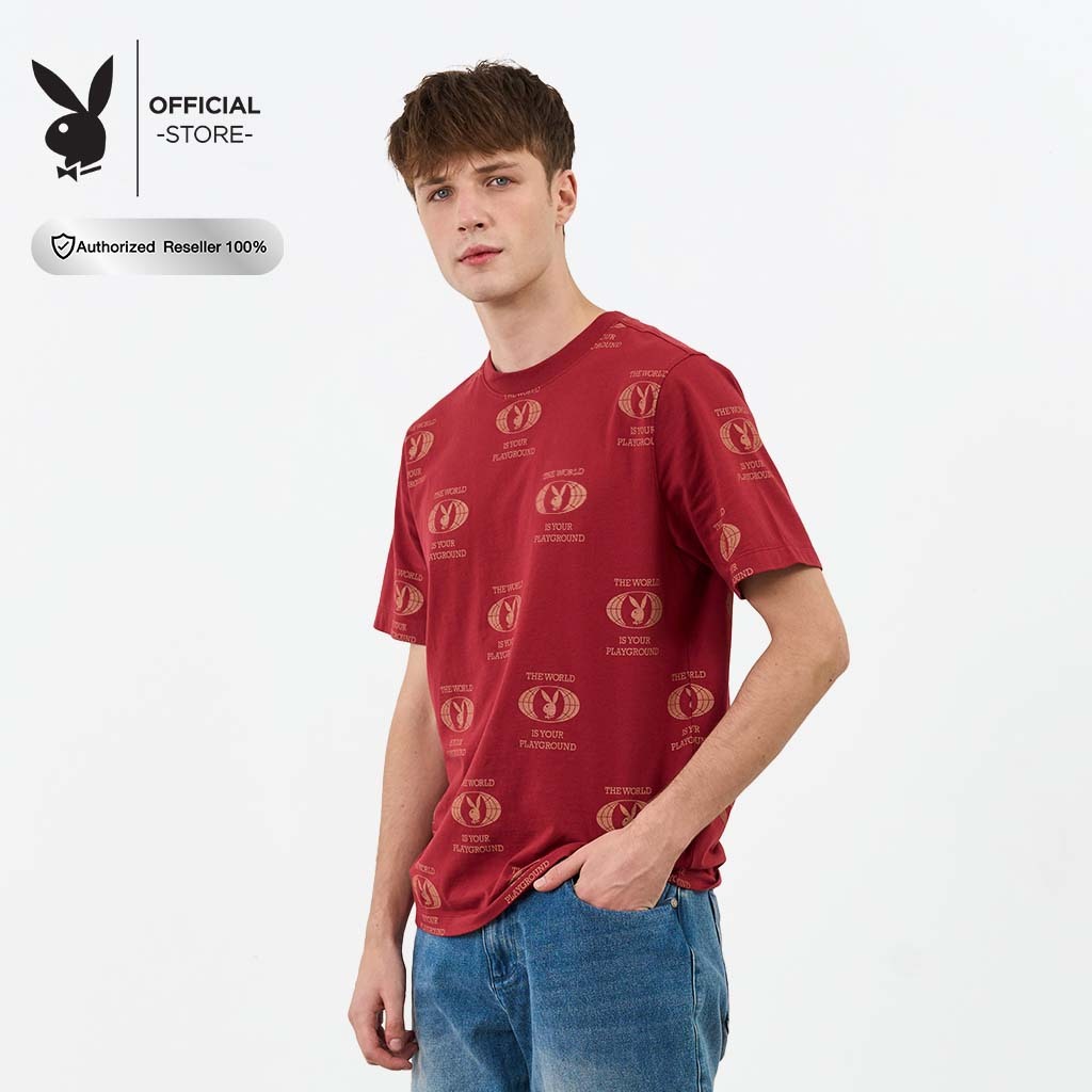 PLAYBOY TIME TO WONDER เสื้อยืดคอกลมแขนสั้น อกหน้าซ้ายพิมพ์หัวกระต่าย P1MT253TB020RE