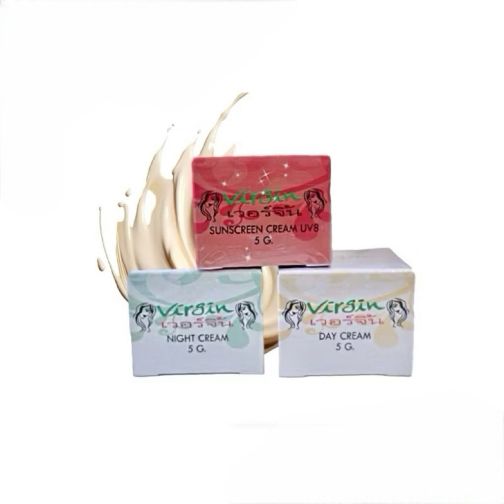 ครีมเวอร์จิ้น 5กรัม ไนท์ครีม เดย์ครีม กันแดด
