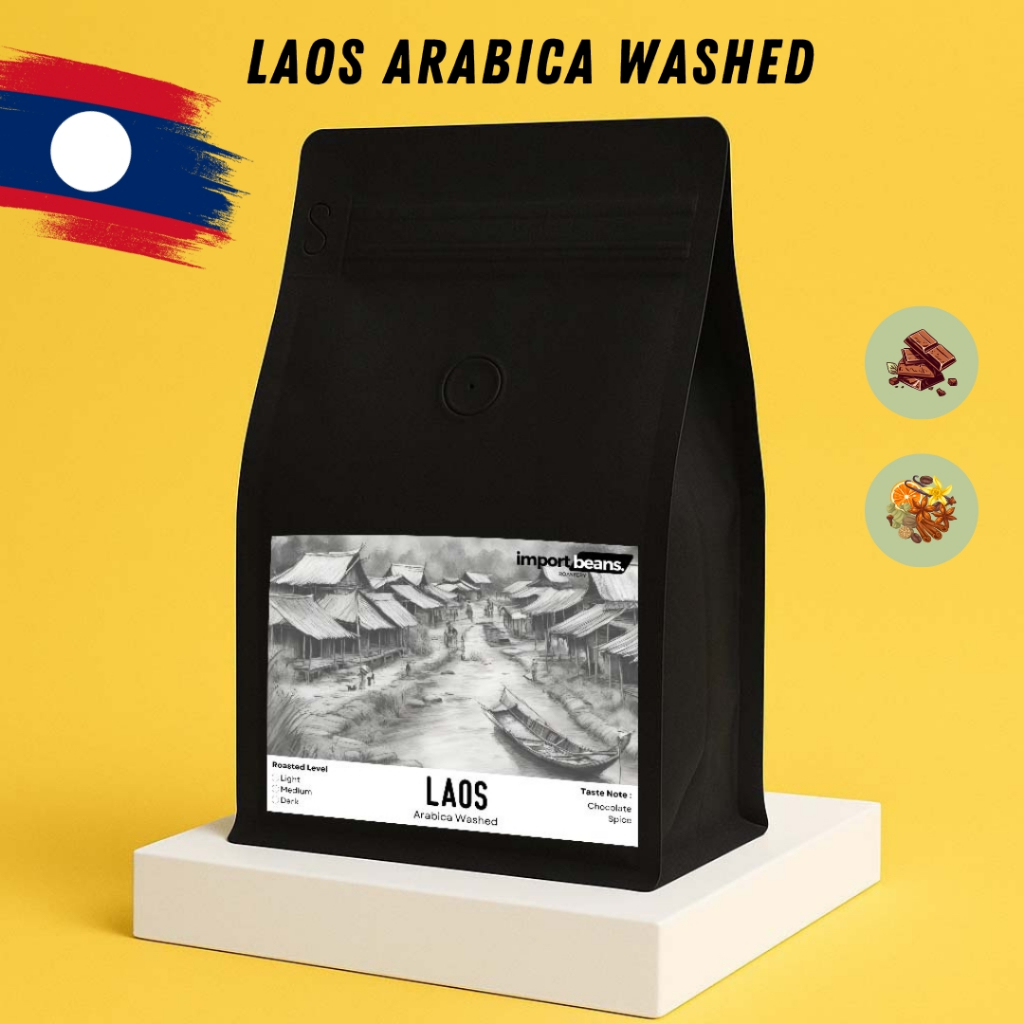 IMport coffee beans เมล็ดกาแฟคั่ว Laos arabica Washed 200g