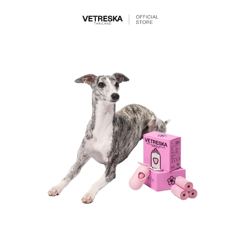 [สินค้าพร้อมส่ง] VETRESKA ถุงเก็บอึ กลิ่นเชอร์รี่ Cherry Blossom Pet Poop [VPCHBL]