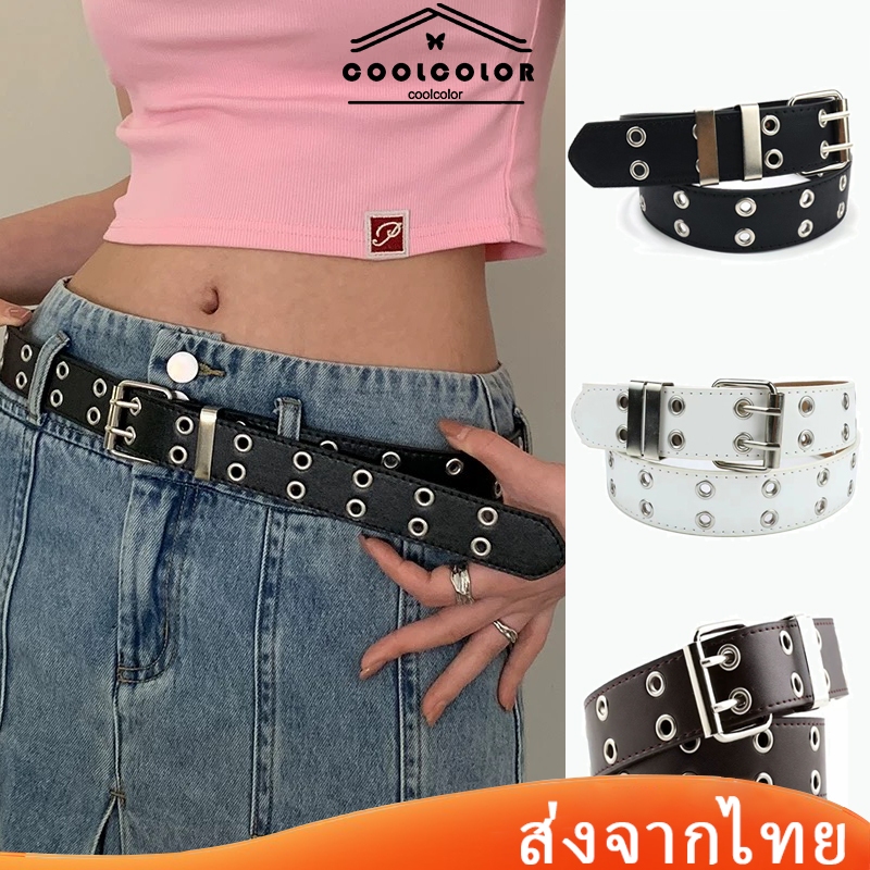 ในไทย💖เข็มขัดหนังผู้หญิงสไตล์ Y2K ปรับขนาดได้ ใส่ได้ทั้งกางเกง กระโปรงค่ะ ใส่ได้ทั้งผู้หญิงและผู้ชาย