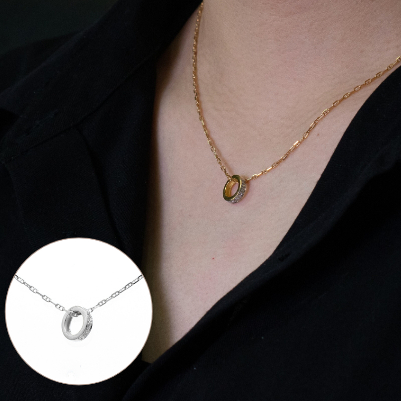 จี้เงินแท้ 925 สร้อยคอเงิน เพชรสวิส (Cz) Mmp119 สร้อยเงินแท้ ของขวัญแฟน vสร้อยคอผู้หญิง เครื่องประดั