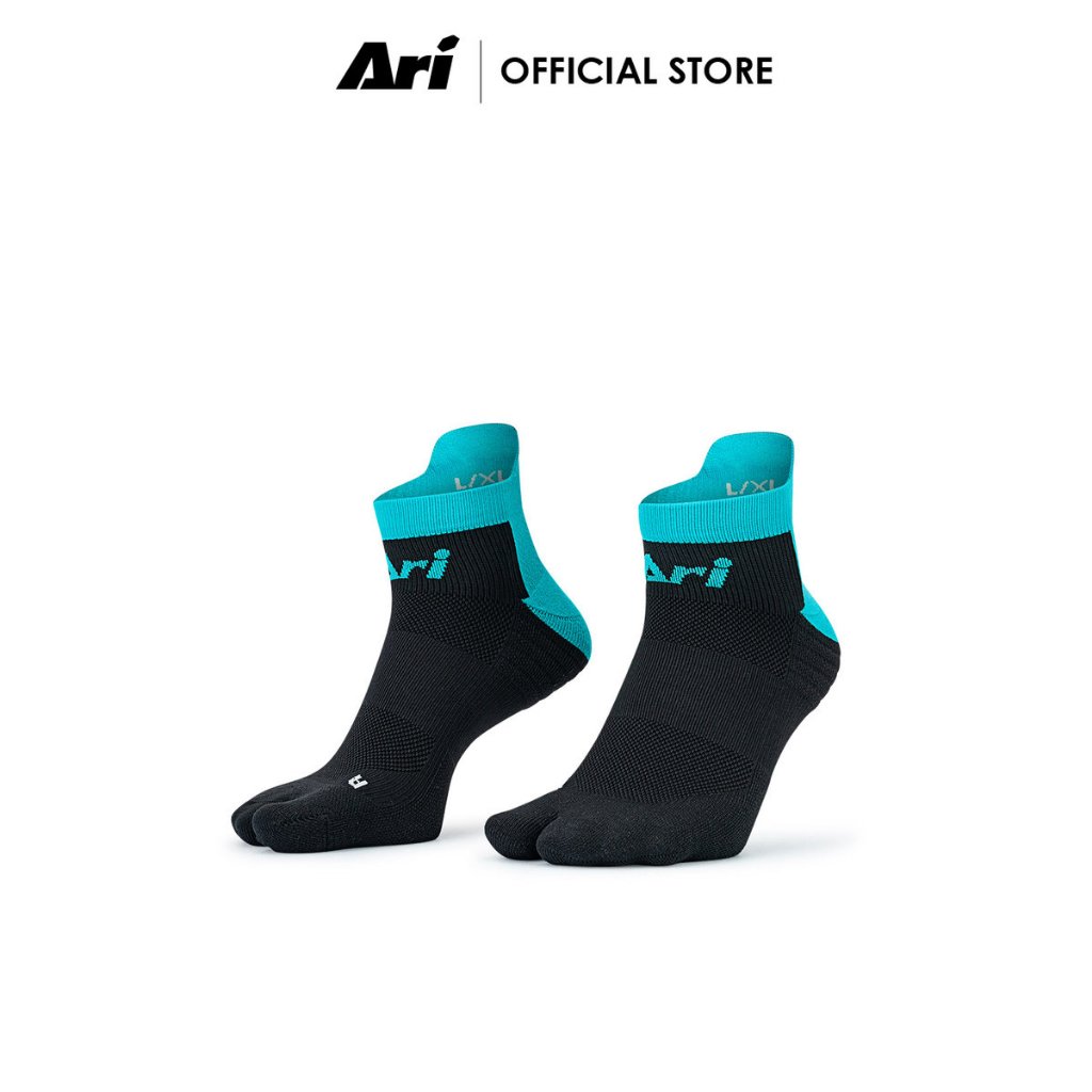 ARI TABI TAB RUNNING SOCKS - BLACK (AHW1418-01) ถุงเท้า อาริ TABI TAB สีดำ