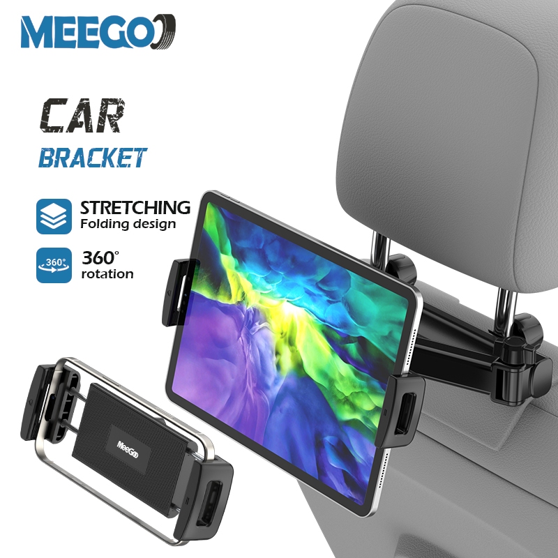 MeeGoo ที่วางแท็ปเล็ตติดเบาะหลังรถยนต์ ที่วางโทรศัพท์ในรถ ใช้บังคับ หมุนได้ 360 ° ที่ยึดเบาะหลังรถแบบพับ