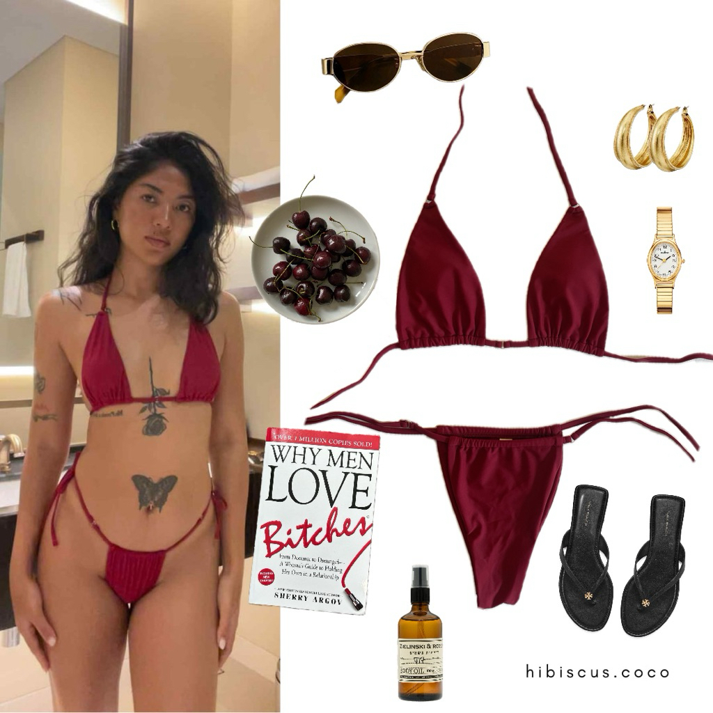 Hibiscus.coco | [พร้อมส่ง] Velvet Cherry 🍒✨บิกินี่ทูพีชกับเฉดสีแดงเชอรี่
