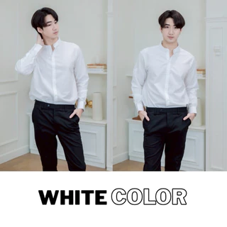 เสื้อเชิ้ต”คอจีน“แขนยาว เสื้อเชิ้ตผู้ชาย(10สี) ผ้าOxford [M-XXXL]