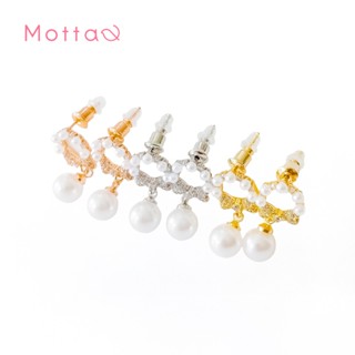 Motta Earring ต่างหูติดหูชุบทองคำขาว ห้อยไข่มุก