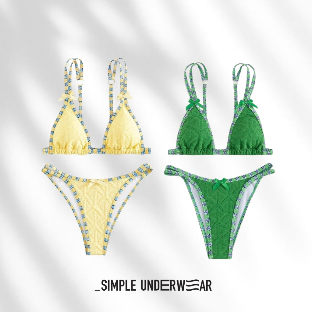 418 Simple Underwear บิกินี่ แบบผูก เนื้อผ้ามีเทคเจอร์ น่ารักมาก