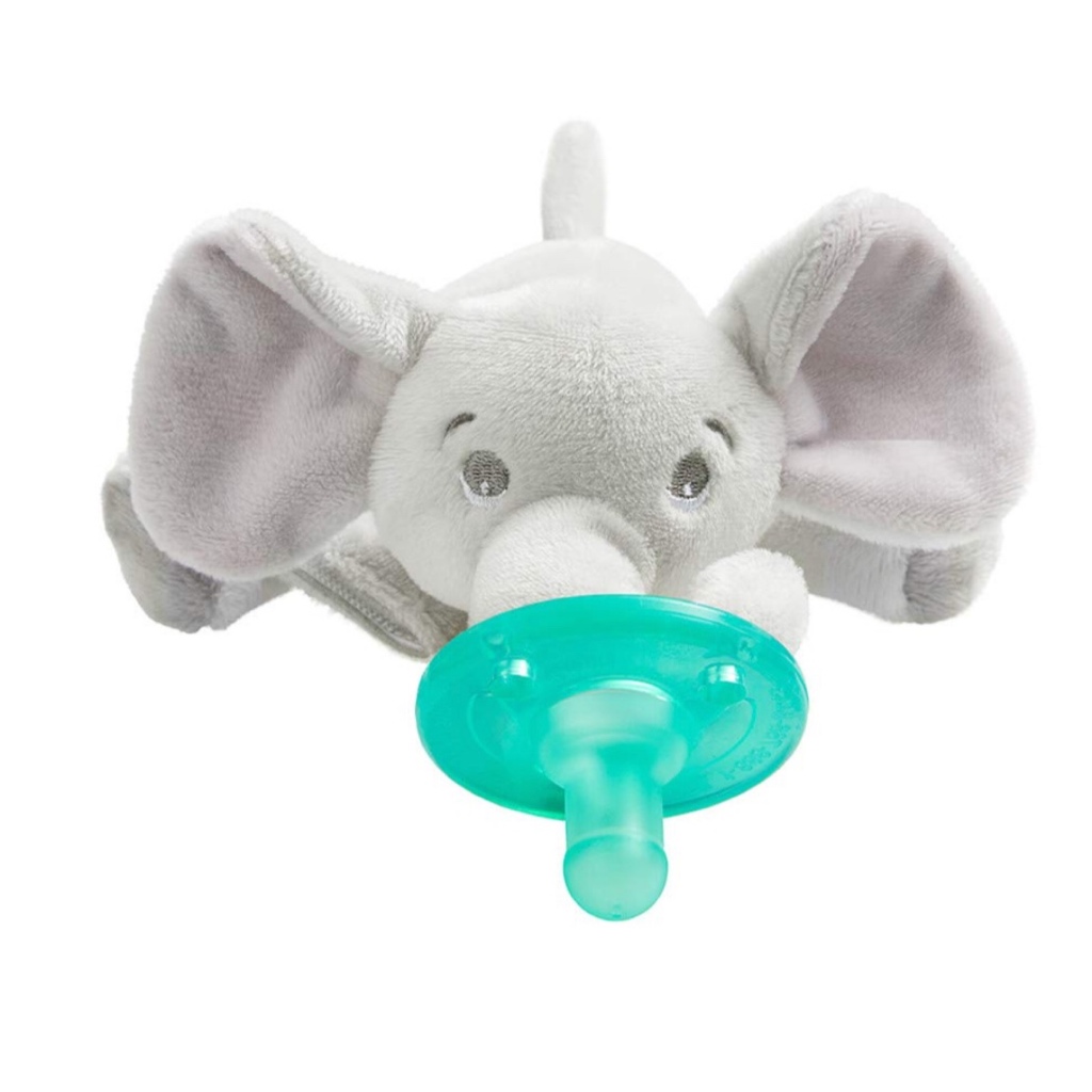 Philips AVENT Soothie Snuggle Pacifier Holder with Detachable Pacifier, 0m+, Elephant / Monkey,  Pack of 1, From USA