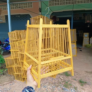 กรงนกหัวจุก 11 ซี่ทรงต่ำ กรงนกโหล
