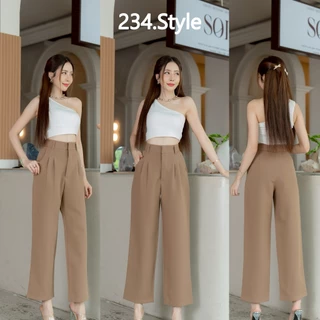 TF01 กางเกงทรงบอยตะขอหน้า เก็บทรง เอวสูง ผ้าท็อฟฟี่ ใส่ทำงาน แมตซ์ได้ทุกลุค