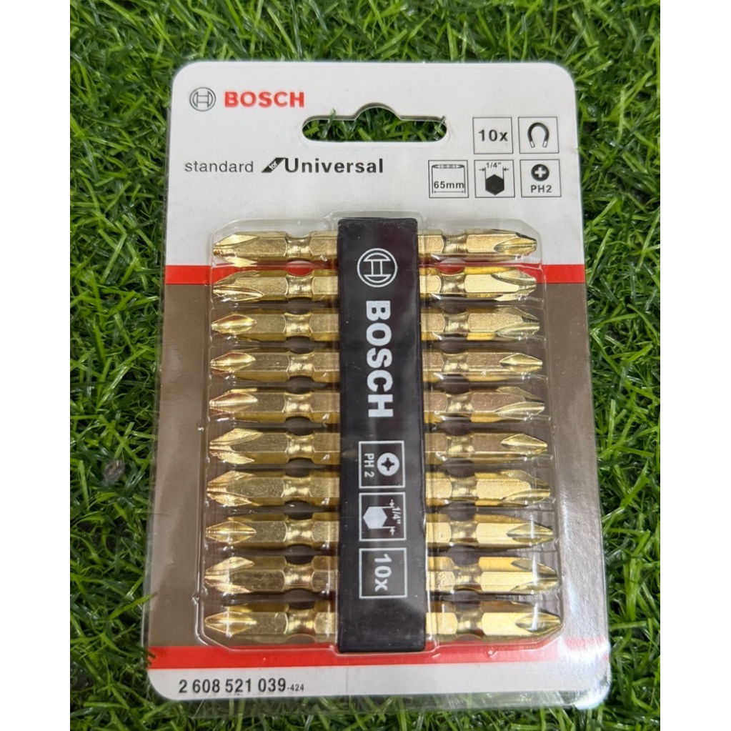 ชุดดอกไขควง 10 ชิ้น หัวแฉก-แฉก BOSCH(สีทอง)