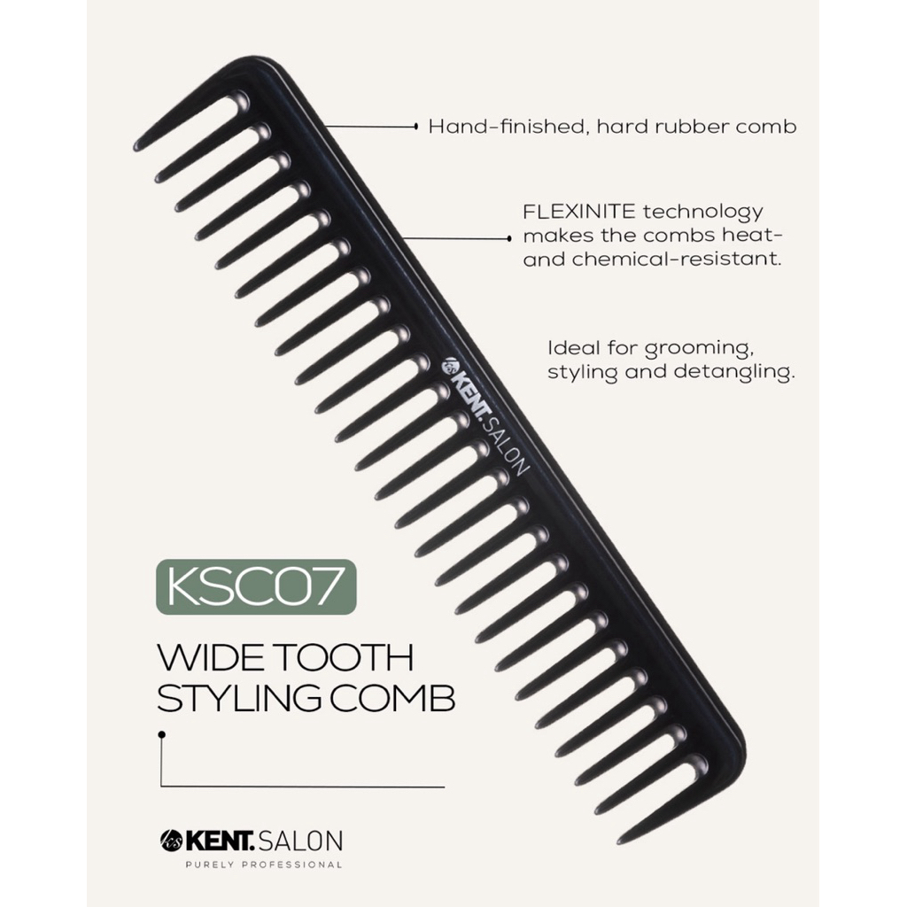 KENT KSC07: Wide Tooth Styling Comb หวีสำหรับช่างผม KENT SALON จาก UK