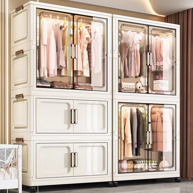 MULI ตู้เสื้อผ้าพับได้ กันน้ำ กันชื้น วัสดุ PP แข็งแรง ติดตั้งง่าย เหมาะสำหรับคอนโด