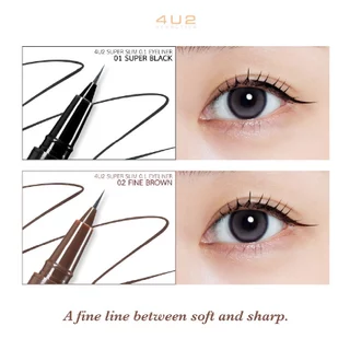 (1แถม1 กด 2 ชิ้นรับโปร)อายไลน์เนอร์ 4U2 SUPER SLIM 0.1 EYELINER - อายไลน์เนอร์ 4U2