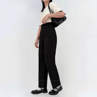 VILA | AUGUST PANTS TM32 กางเกงทรงบอย ปัก VILA ที่หูเข็มขัด